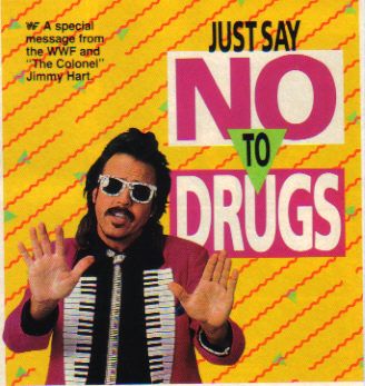 "Just say no to drugs" poster de la fédération de Wrestling dans les années 80